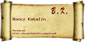 Boncz Katalin névjegykártya
